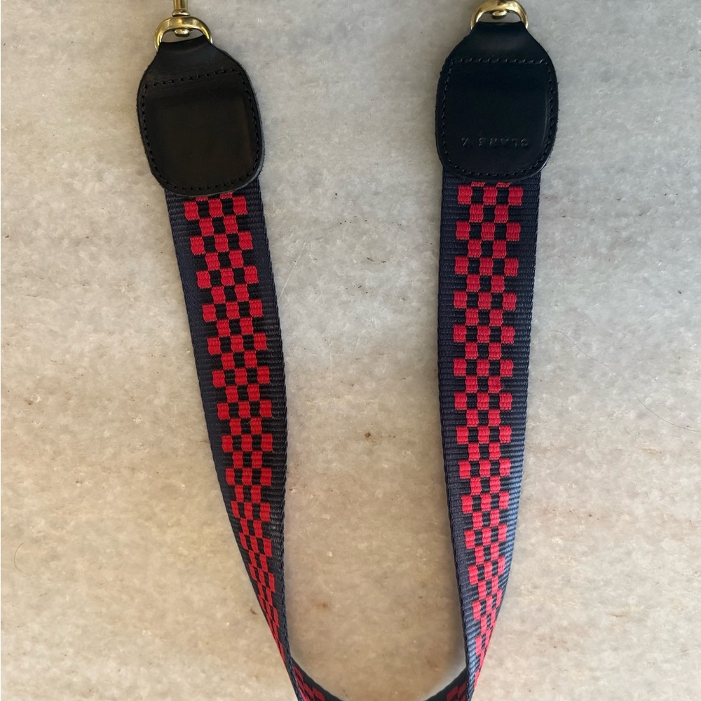 Clare V. Brand new Red and Navy Blue Checkered shoulder Bag Strap